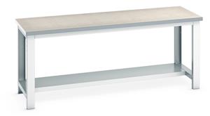Bott Lino Top Workbench with Half Shelf - 2000Wx750Dx840mmH Benches with Half Depth Shelf 41003183 